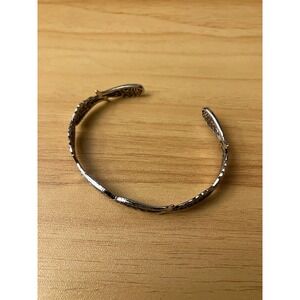 Silver Tone Angel Wing Cuff Bracelet Intricate Feather Detail Wrap Bangle